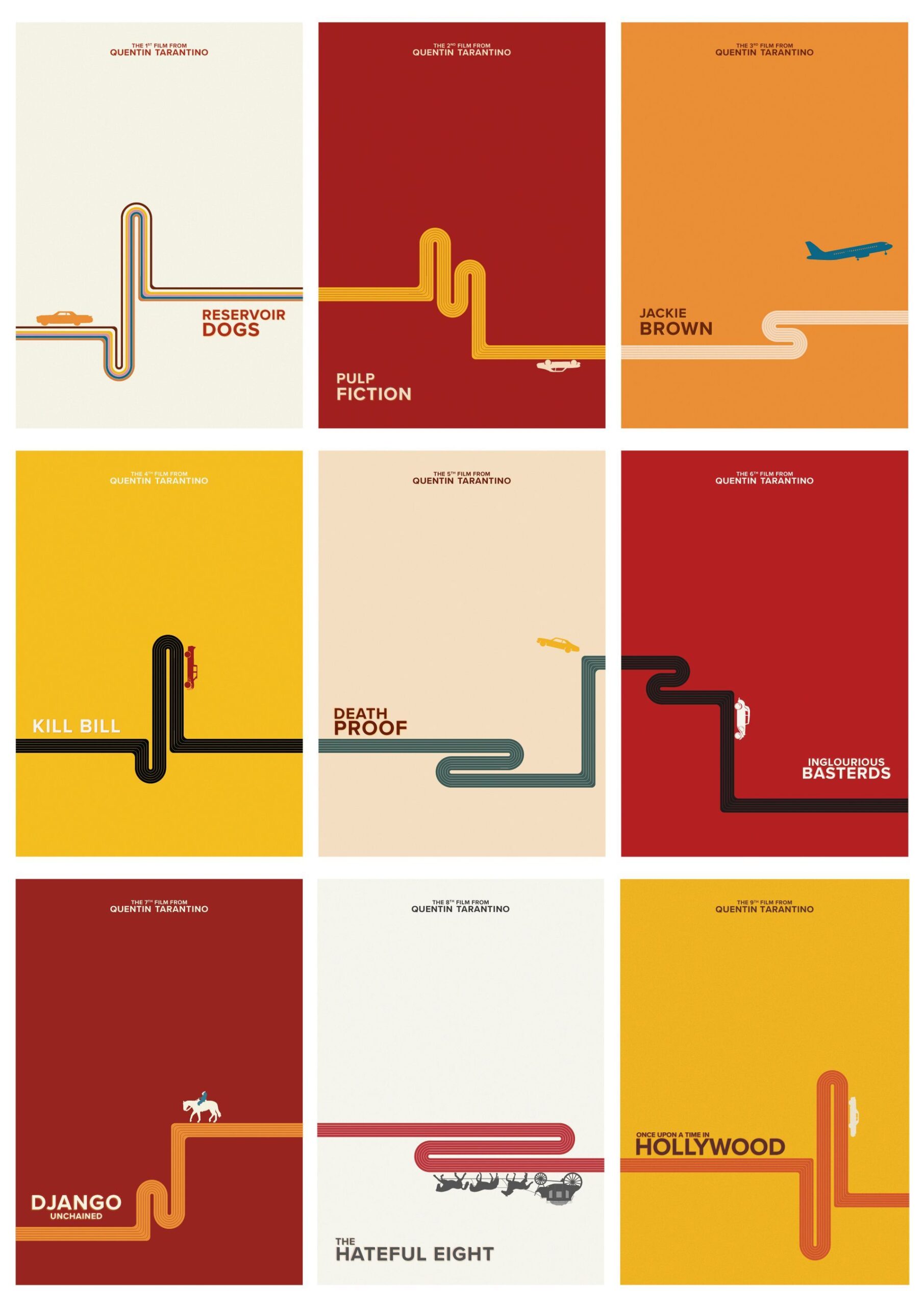 Tarantino Collection // 70s Minimalist Poster // Etsy