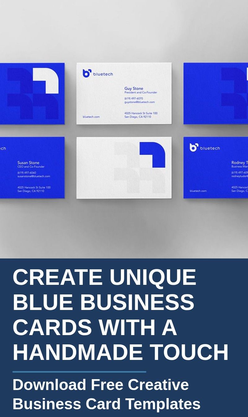 Create Unique Blue Business Cards with a Handmade Touch