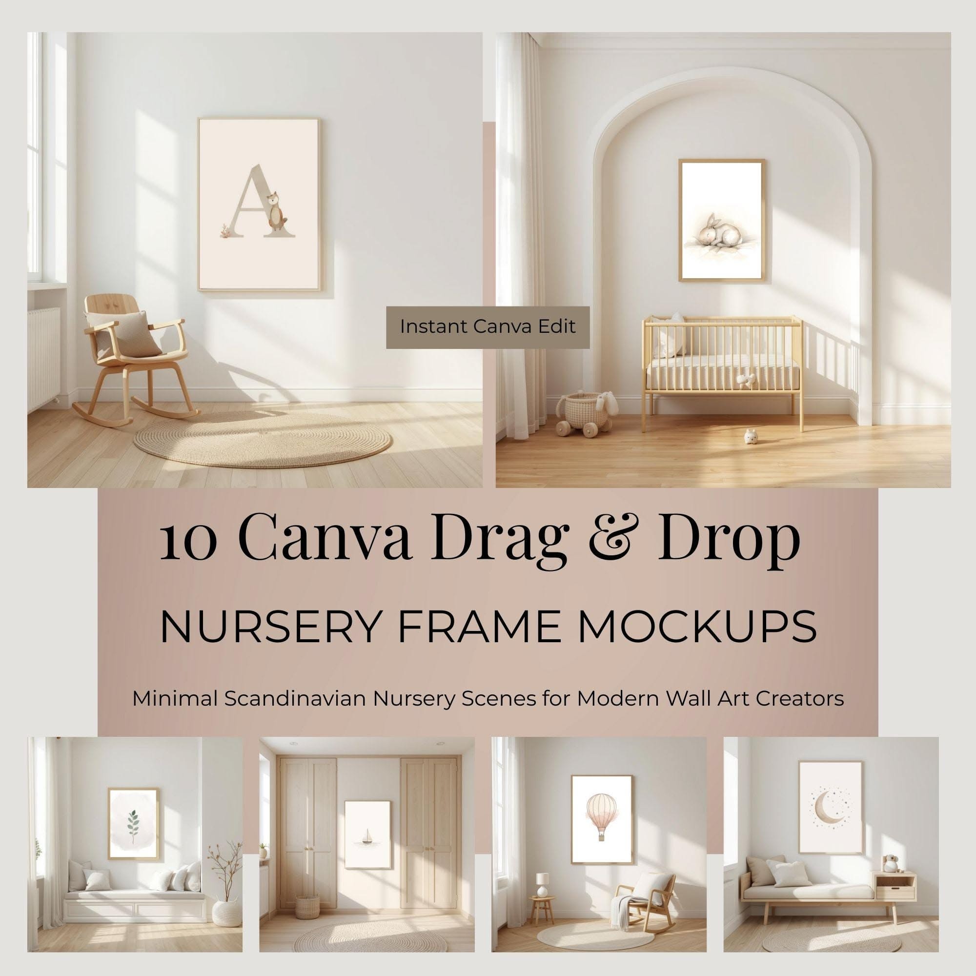 Modèle de maquette de cadre en toile de style scandinave pour chambre d’enfant et affiche d’art mural