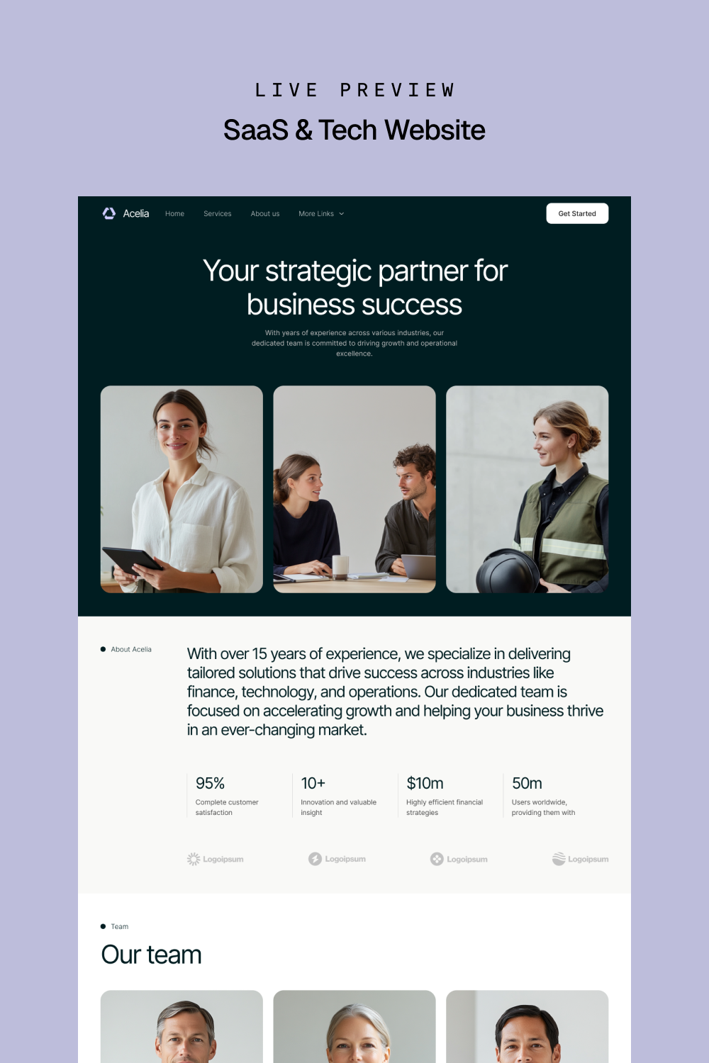 Acelia – About us Page Design Inspiration | Website Design Inspiration