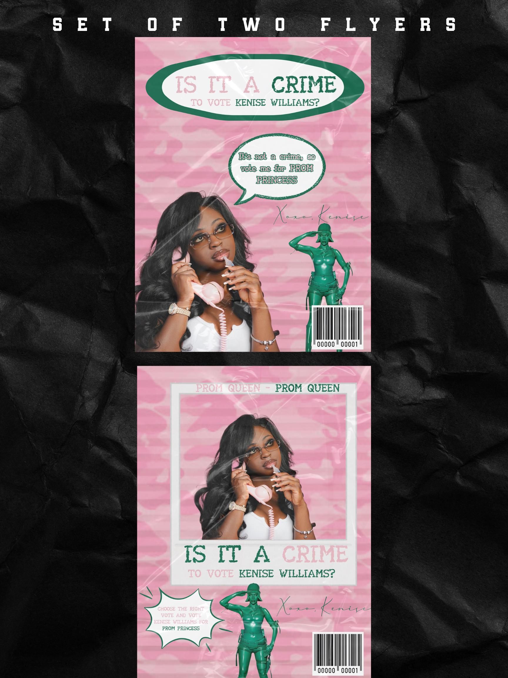 Is it a crime set of 2 Prom Queen Flyer : Hoco, modèle sur toile (téléchargement numérique)