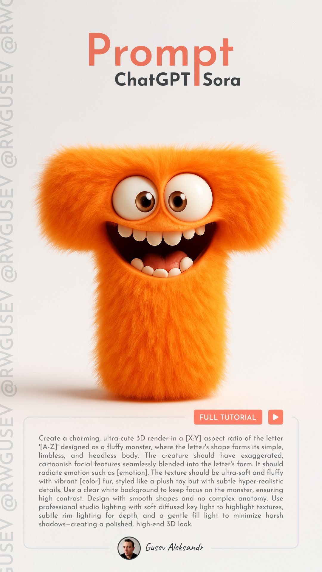 Whimsical Letter Creature Inspired by ChatGPT & Sora