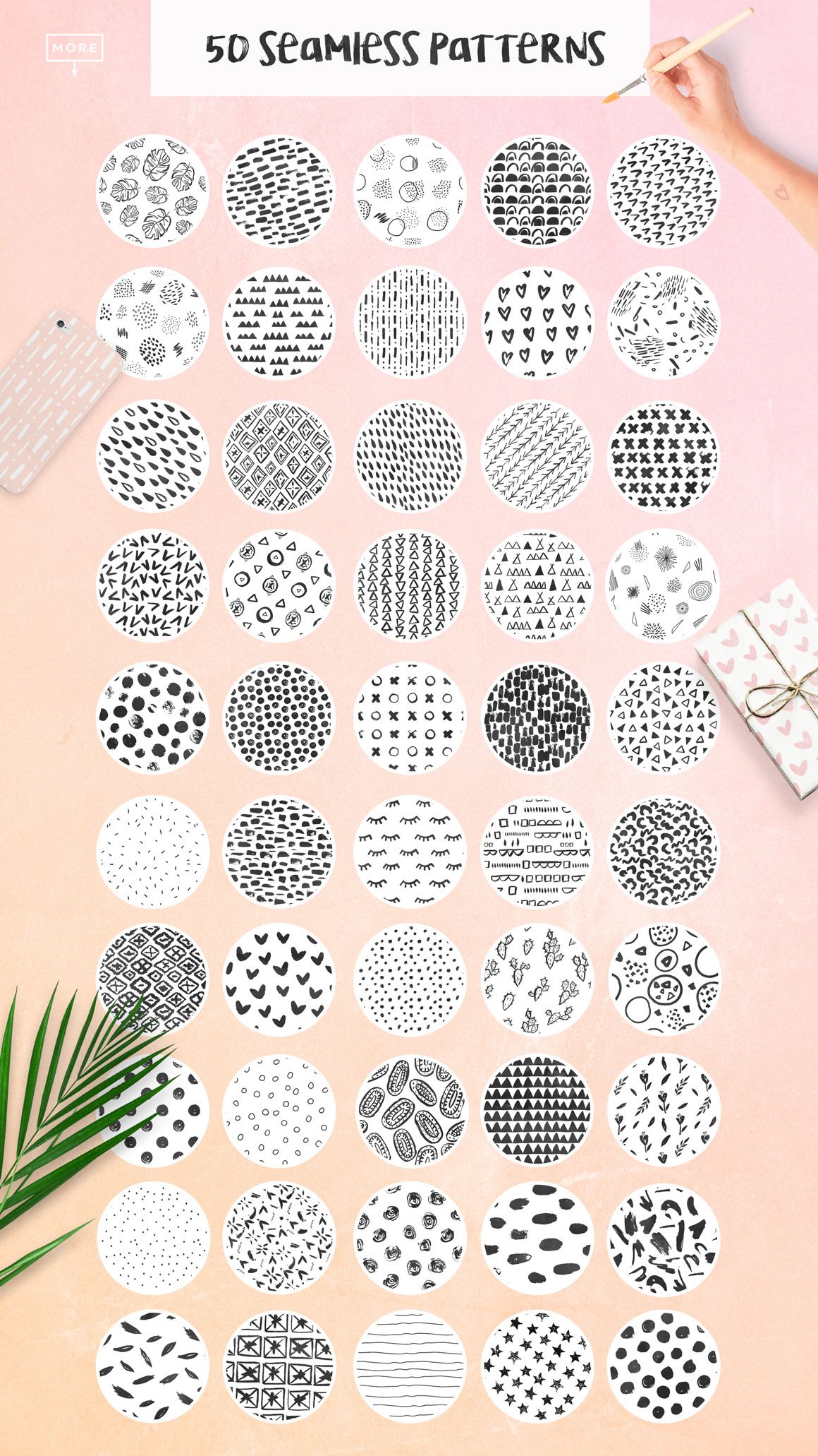 50 Trendy Seamless Patterns by Ayya Studio | Creative Market