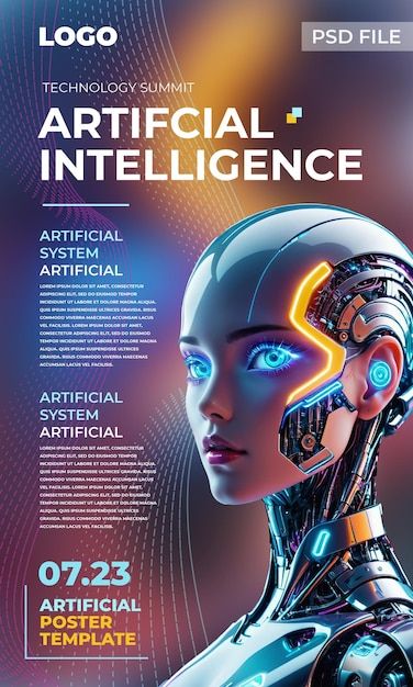 Artificial intelligence landing page template | Premium AI-generated PSD