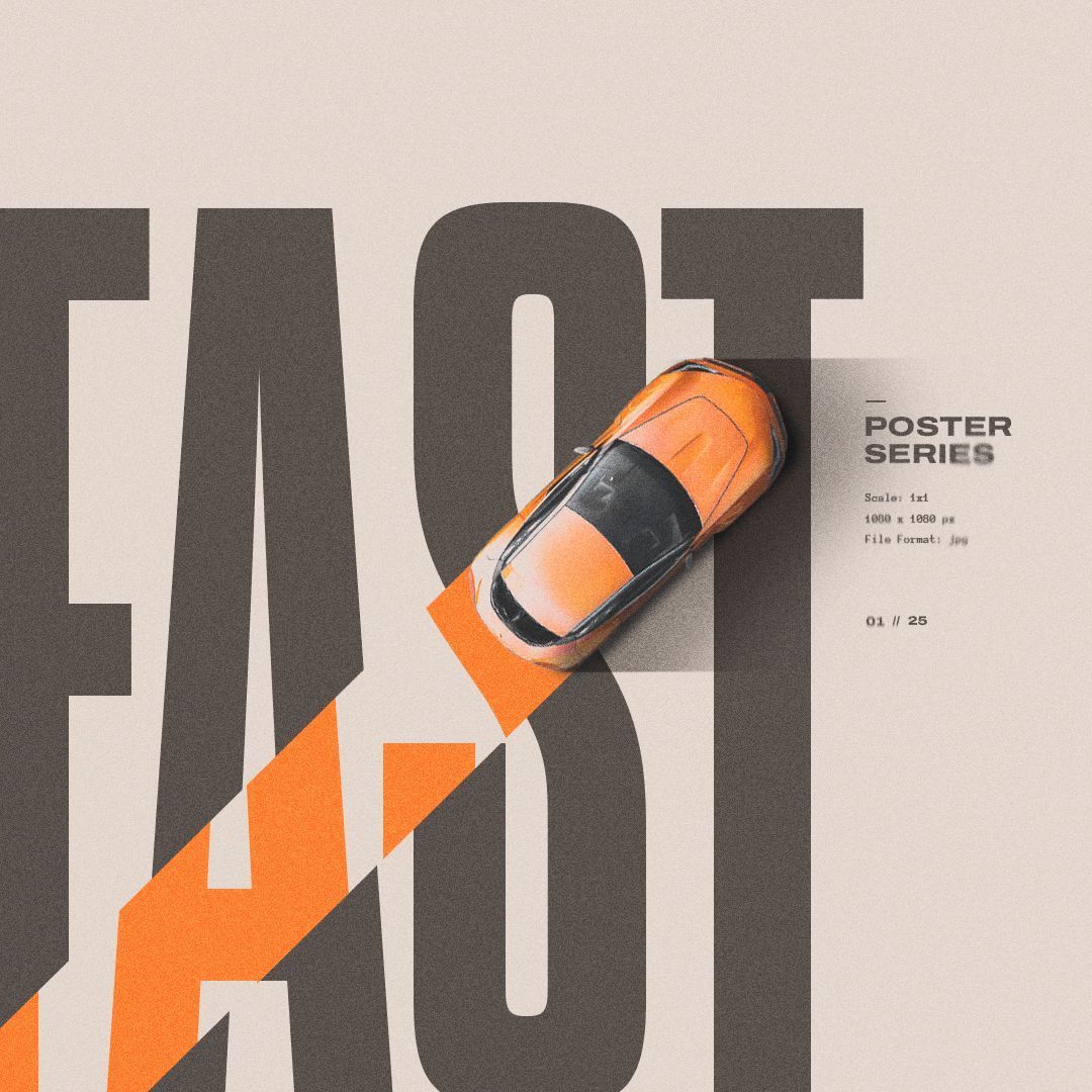 Fast Car Typography Poster