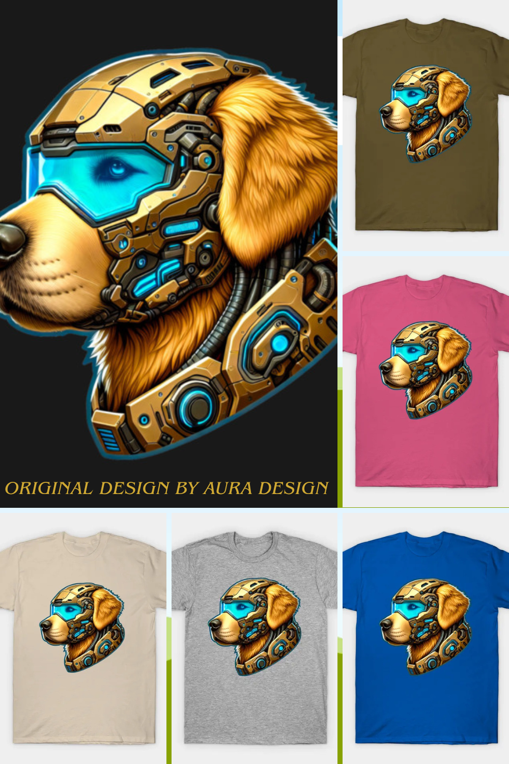 THE ULTIMATE GUARDIAN: Limited Edition Cyber-Retriever Tee | Aura Design Assets
