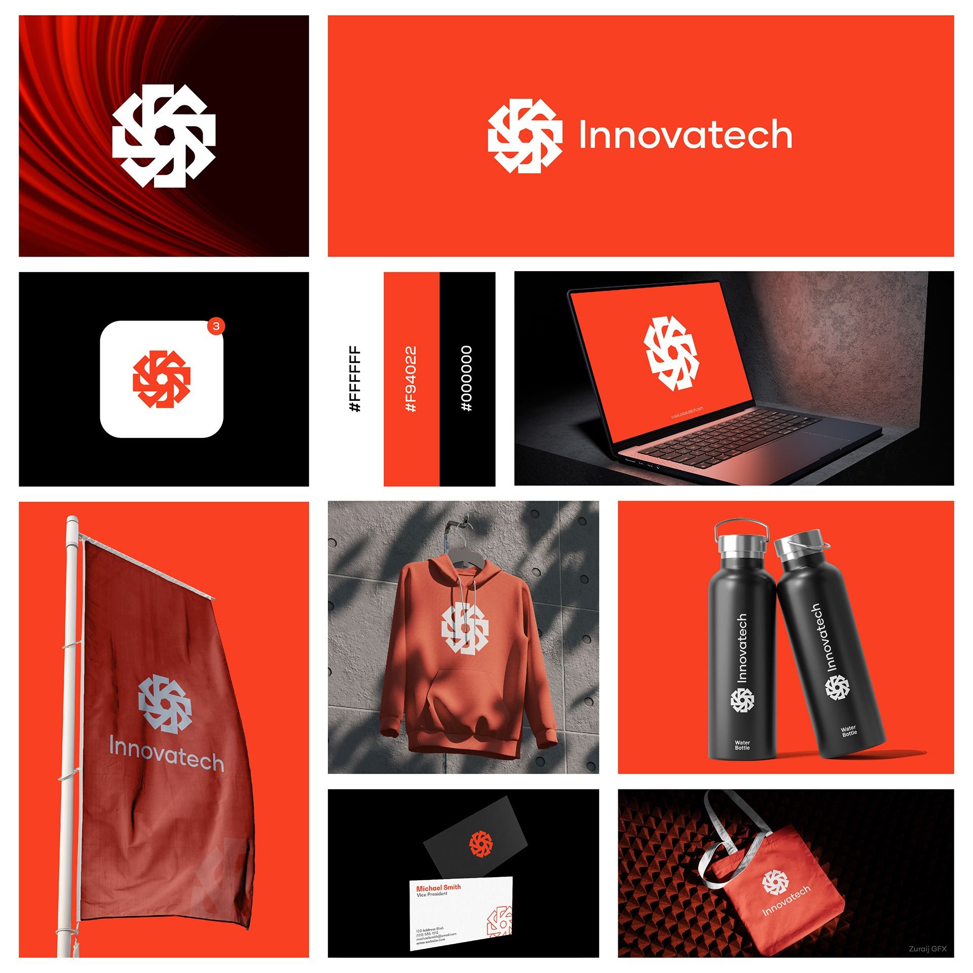 Innovatech®️ Tech Brand Logo Design with Identity – Zuraij GFX