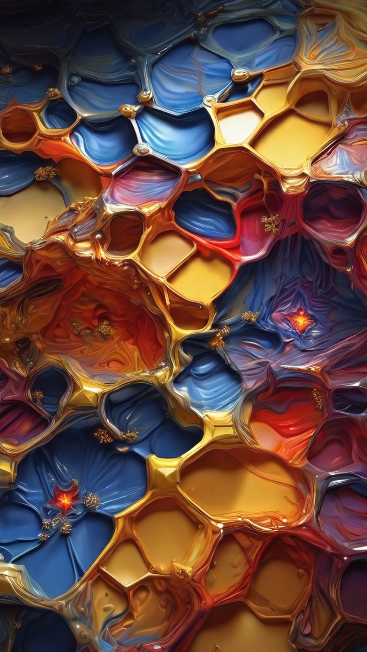 Cosmic space and stars with light circle, color cosmic abstract background.