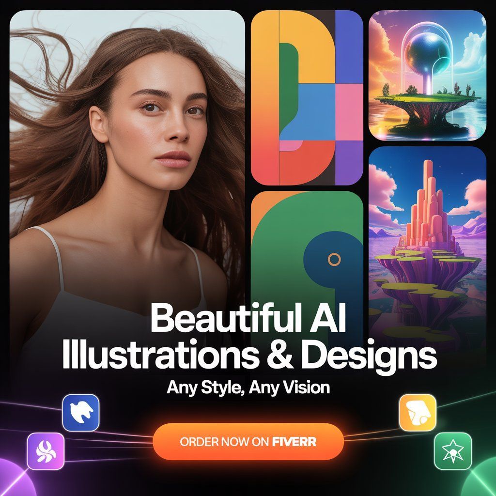I will create beautiful ai illustrations and designs for you