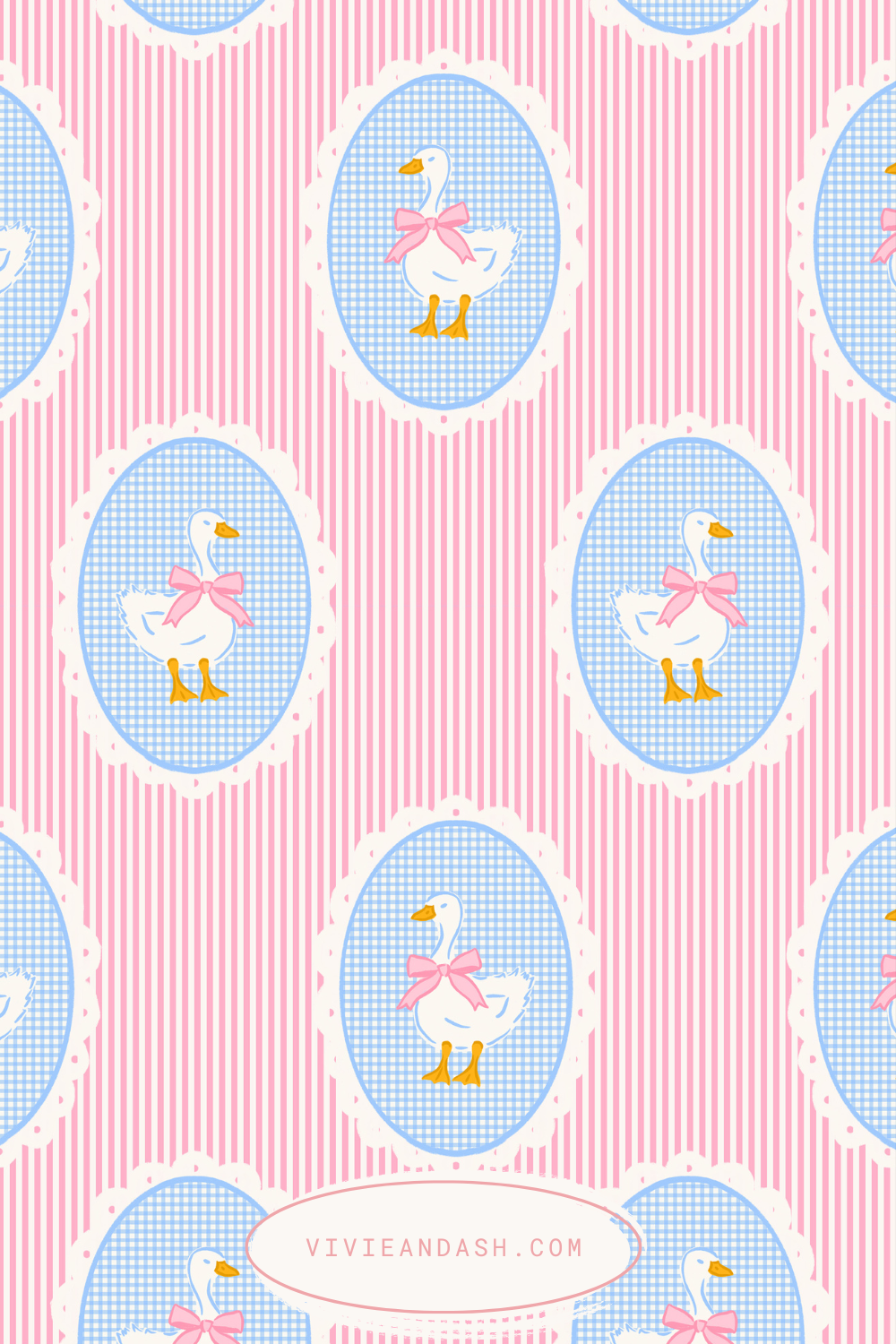 Cameo Goose Seamless Pattern