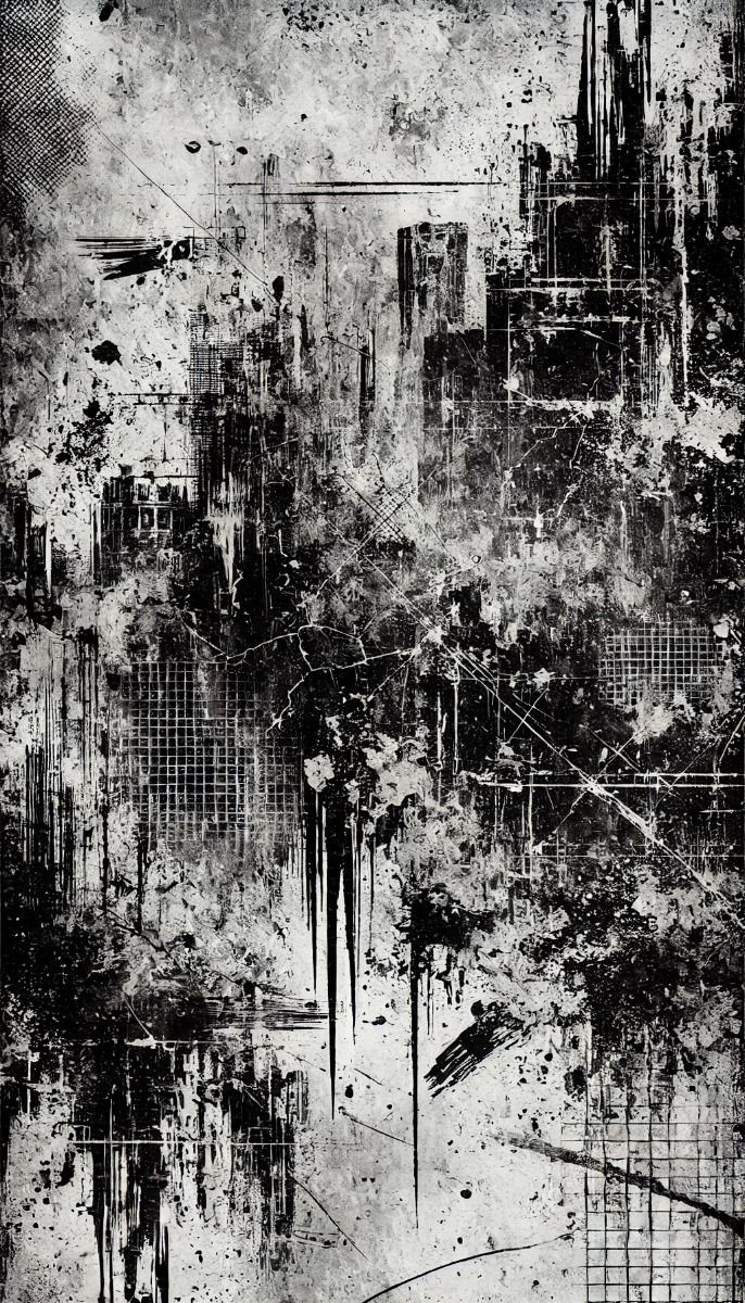 Grunge Industrial Background with Distressed Texture and Black Paint Effects