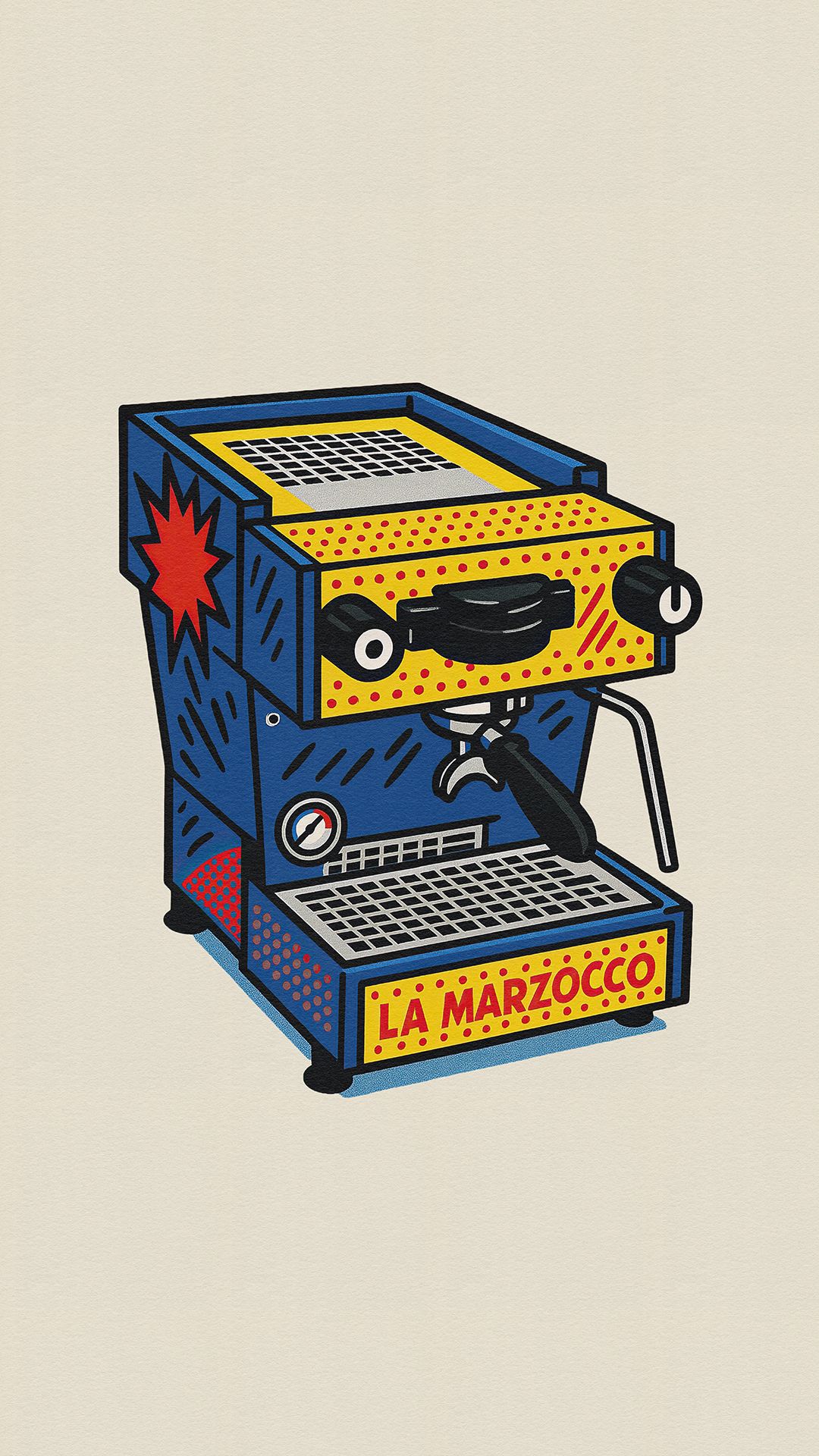 Caffeine Chronicles: Retro Coffee Machines in Pop Art Form