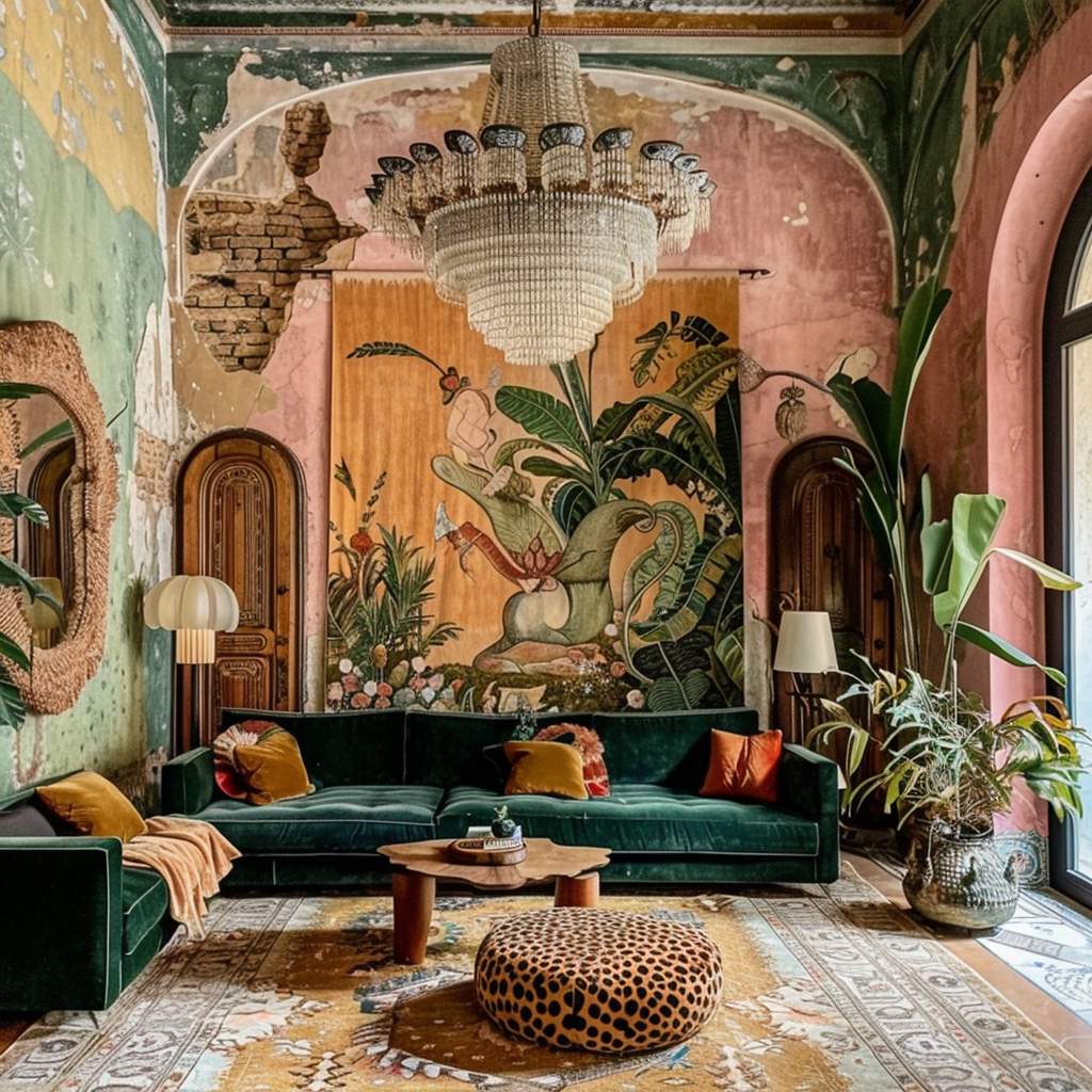 Opulent Retreat: Living Room in a Historic Italian Villa