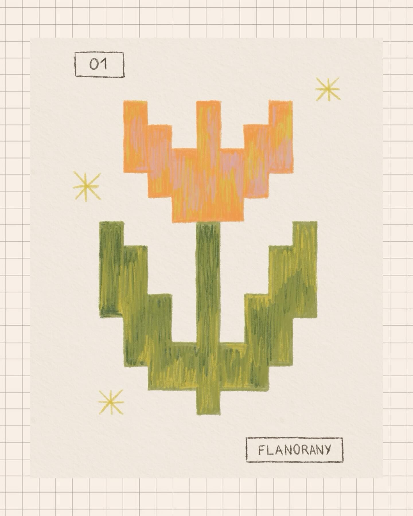 Pixel art flower