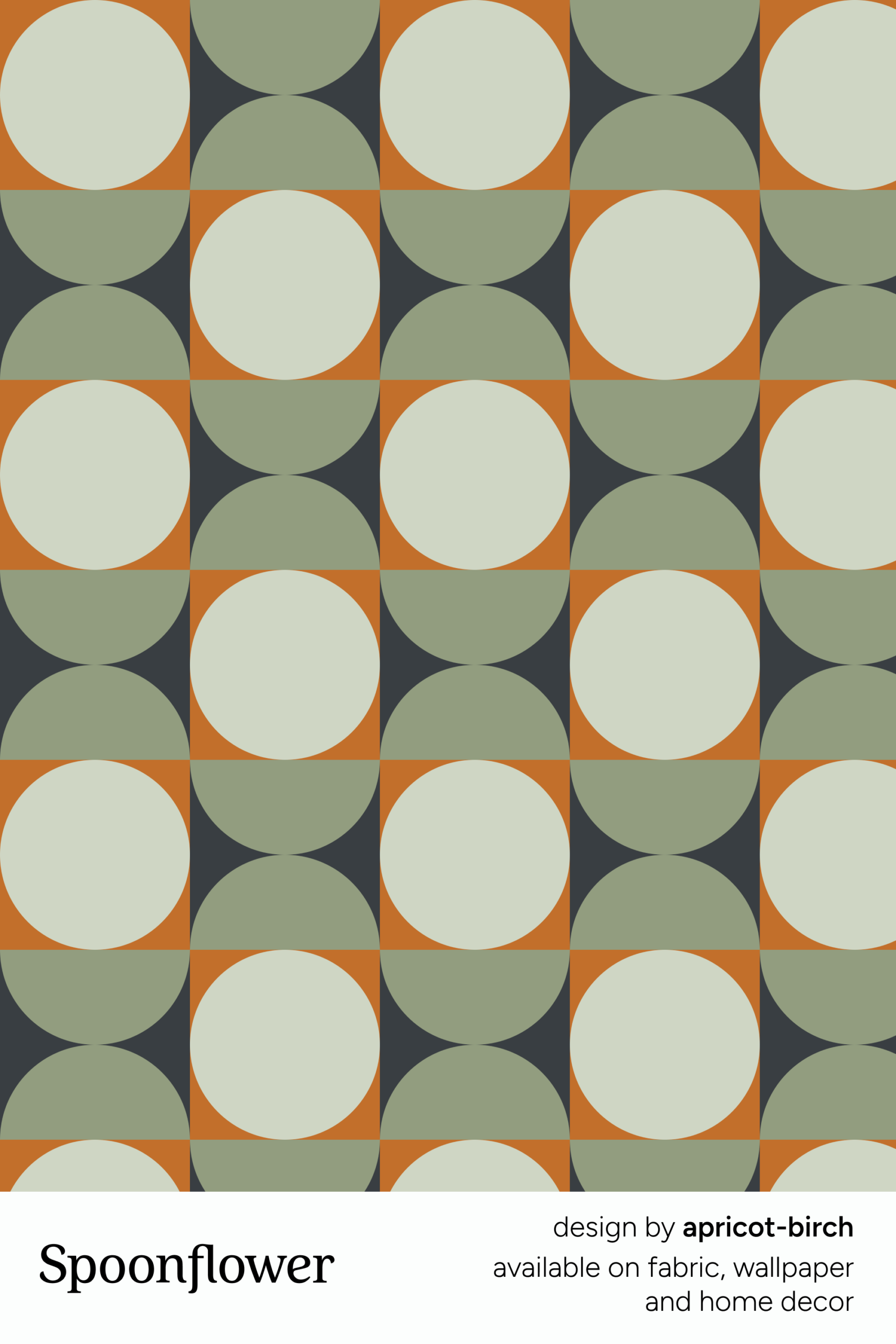 Warm Contemporary Western Earthy Olive Green and Burnt Orange Geometric Design