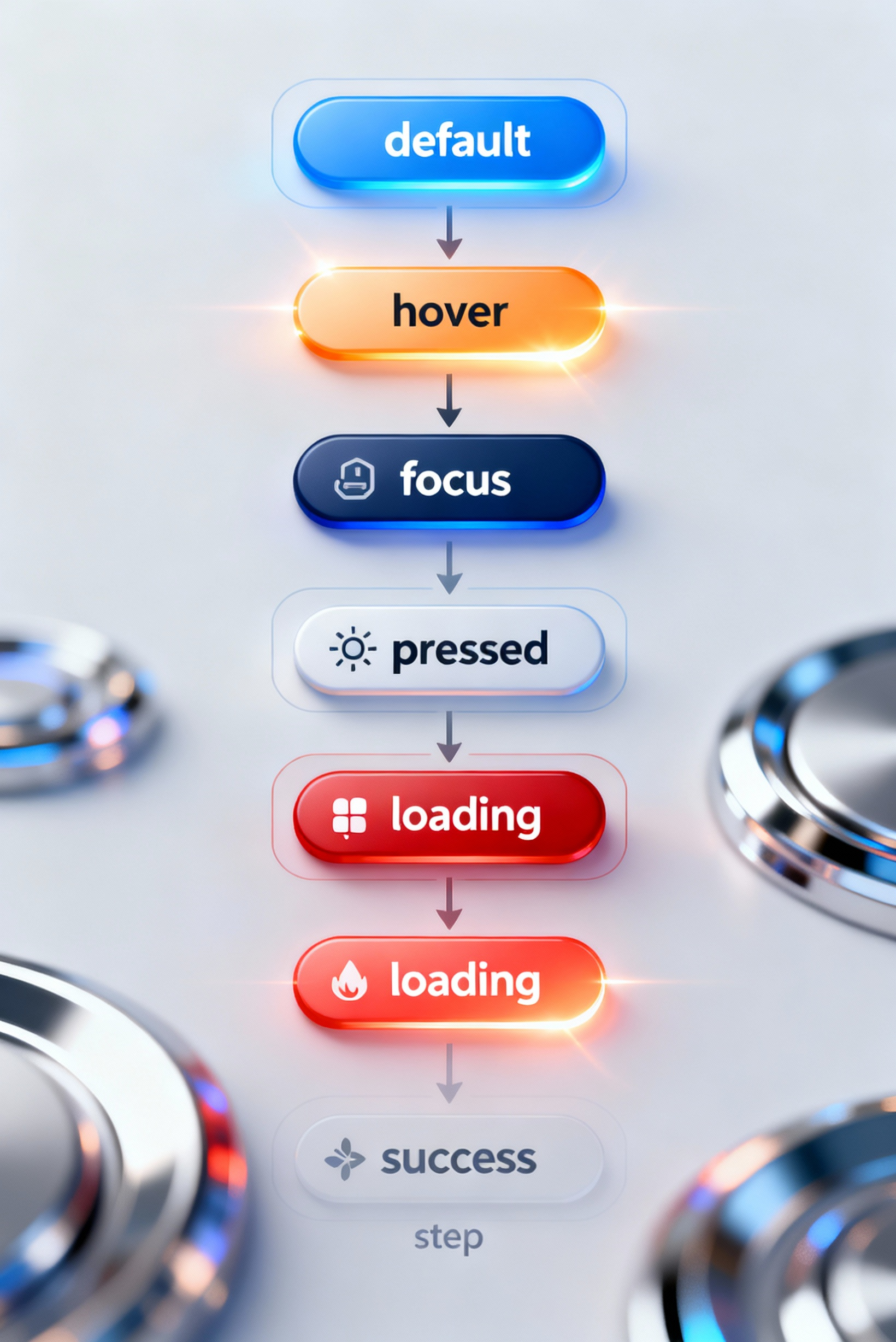 Button UI design by AI: UI kits with success, error, and loading states across all actions