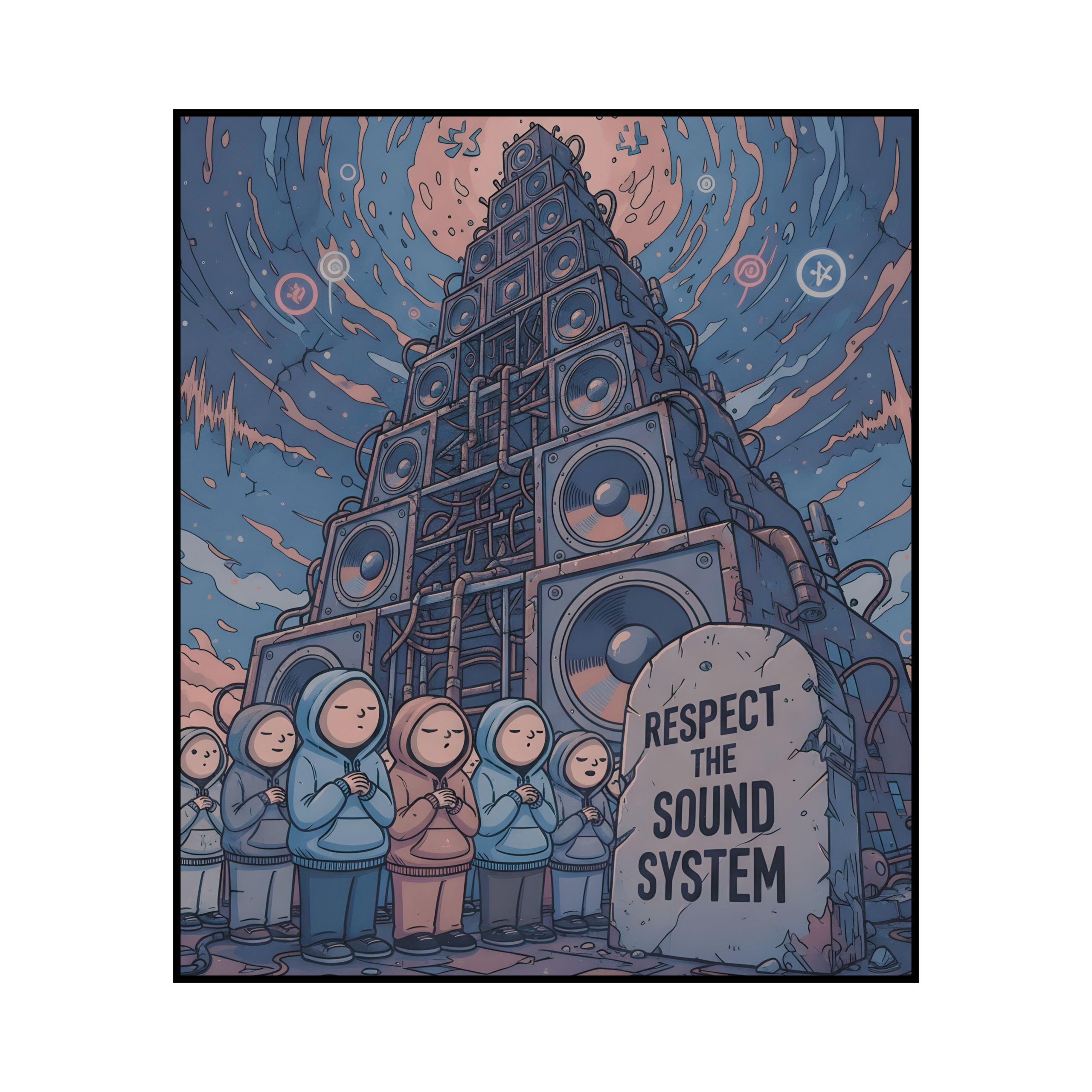 Respect The Sound System – Epic Speaker Wall Illustration
