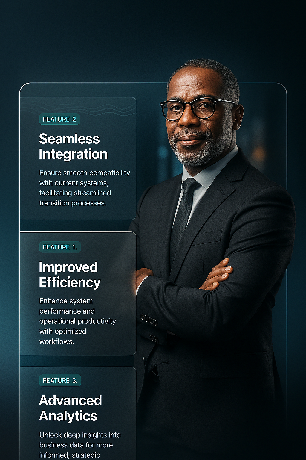 Business Meeting in Office: Mature Executive Portrait