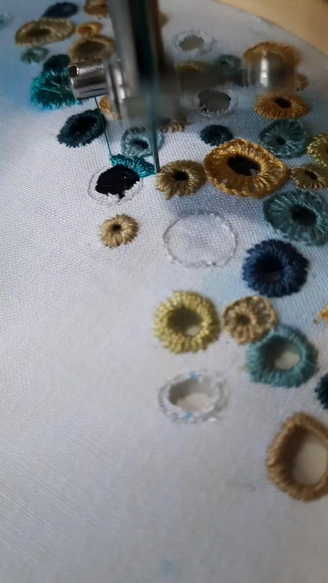 Broderie Anglaise with Free Motion Embroidery