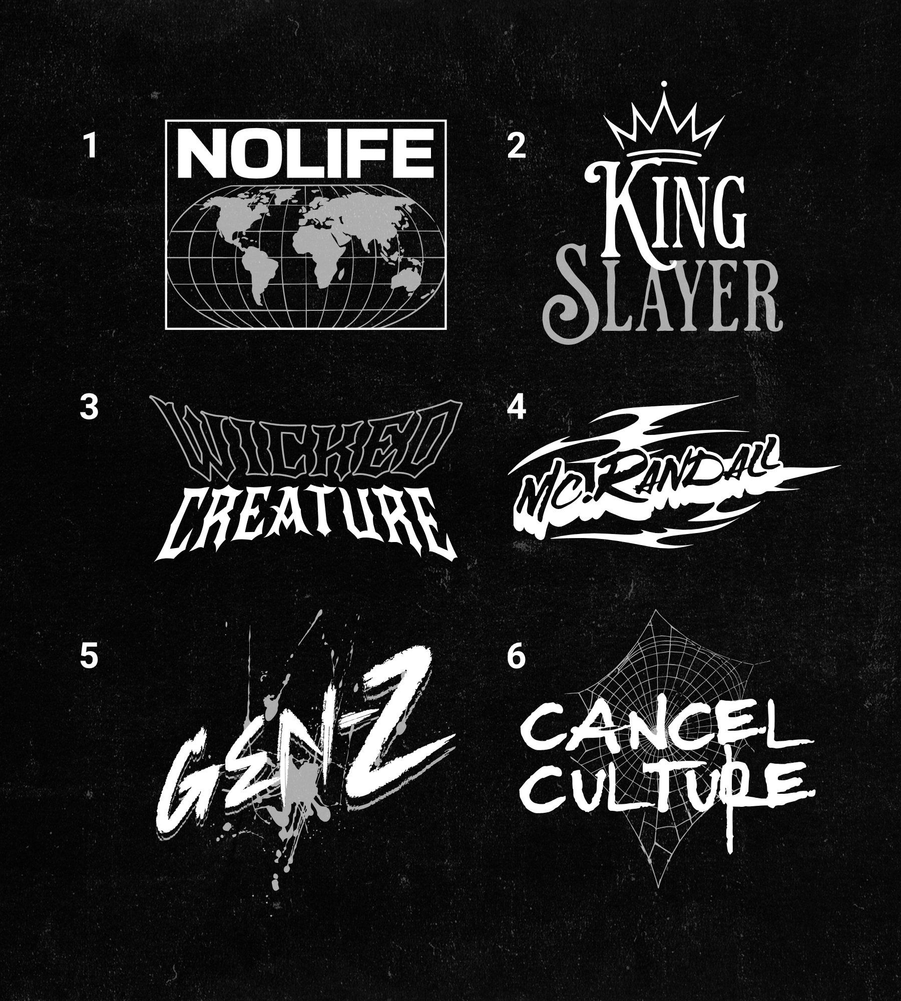 Logos streetwear monochromes, personnalisation de l’an 2000, création de logo des années 2000, logo minimal