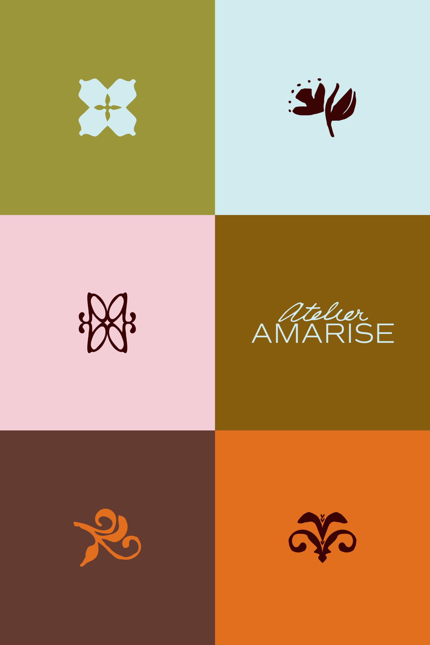 Logo suite and custom brand graphics on brand board for a wedding and bridal stylist.