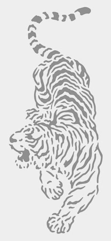5″x10″ Clear Plastic Stencil – Tiger (ro432)