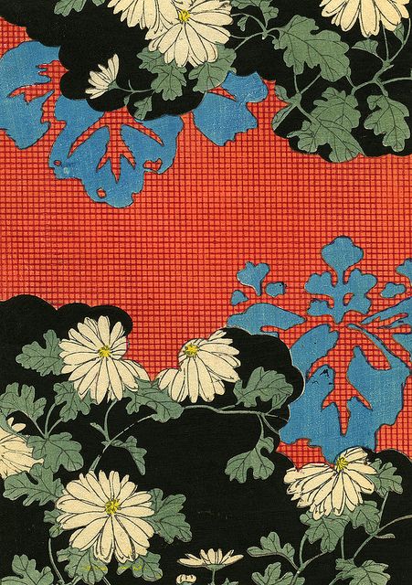 Kimono Pattern with Daisies 1880s