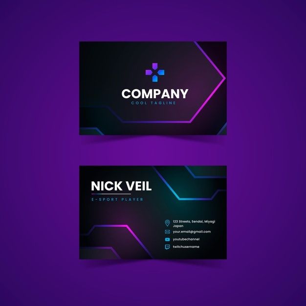 Gradient double-side business card | Premium Vector