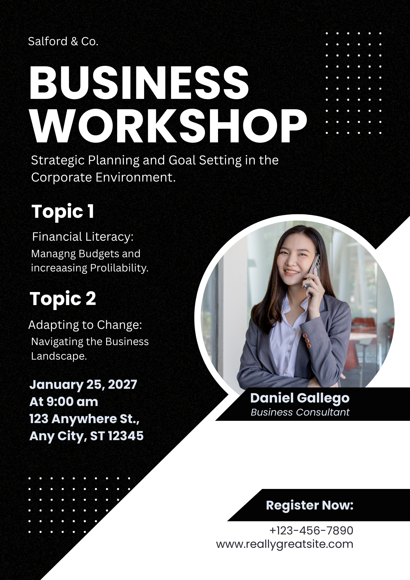 Modern Business Workshop Flyer design | Canva Template