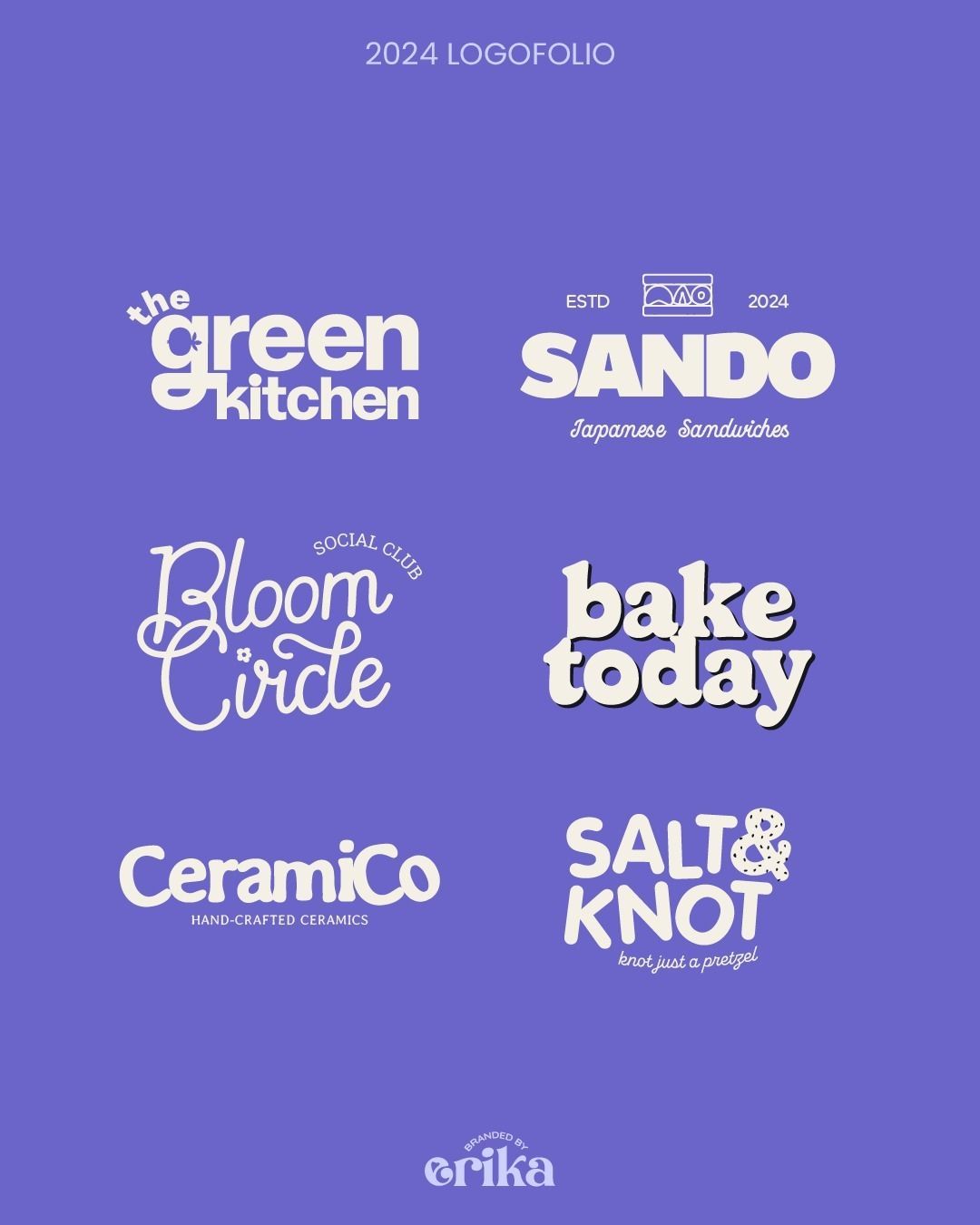 Erika ✸ Brand Designer on Instagram: “2024 Logofolio 🌟 Save for inspo for 2025🩷