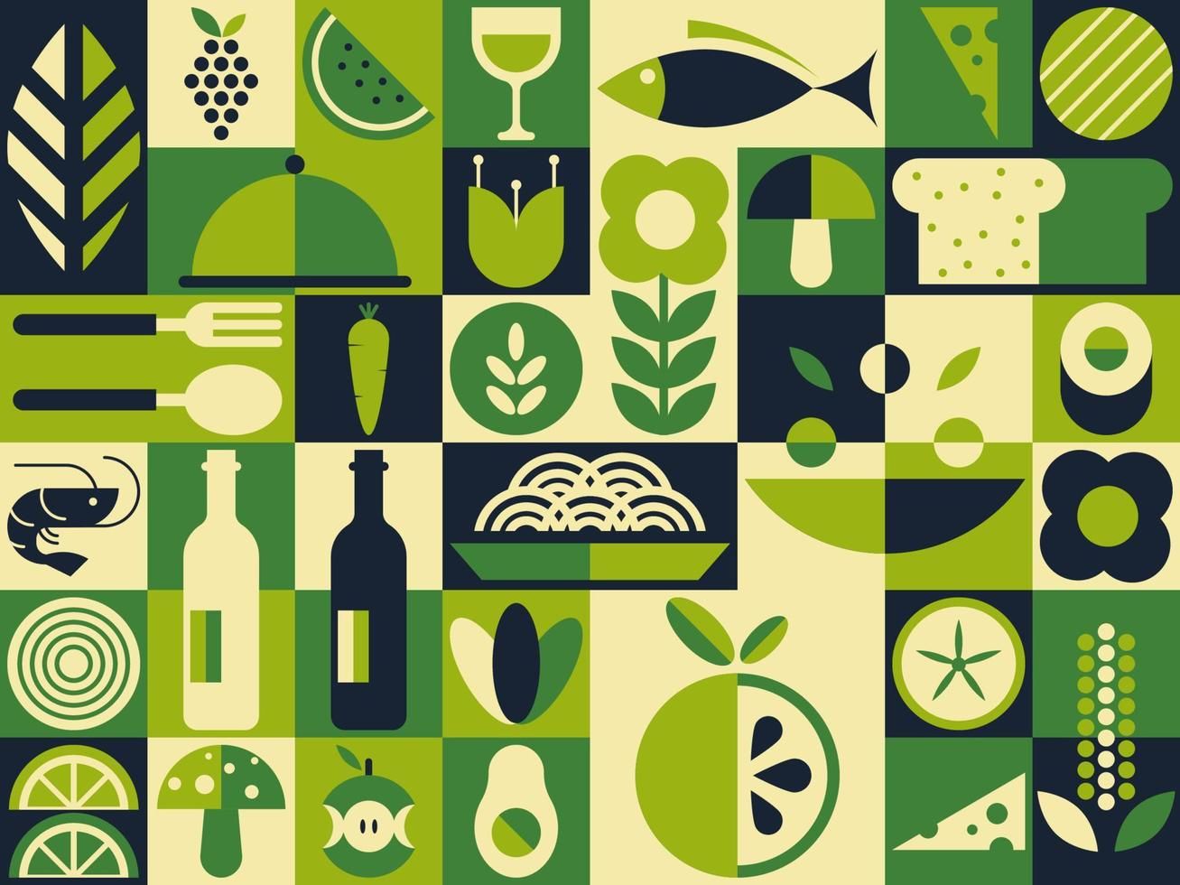 Download Geometric Food Seamless Pattern Background for free