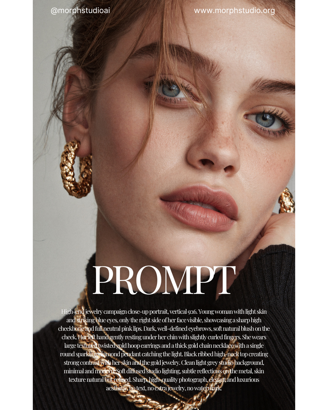 Prompt nano banana AI jewelry portrait campaign for jewelry