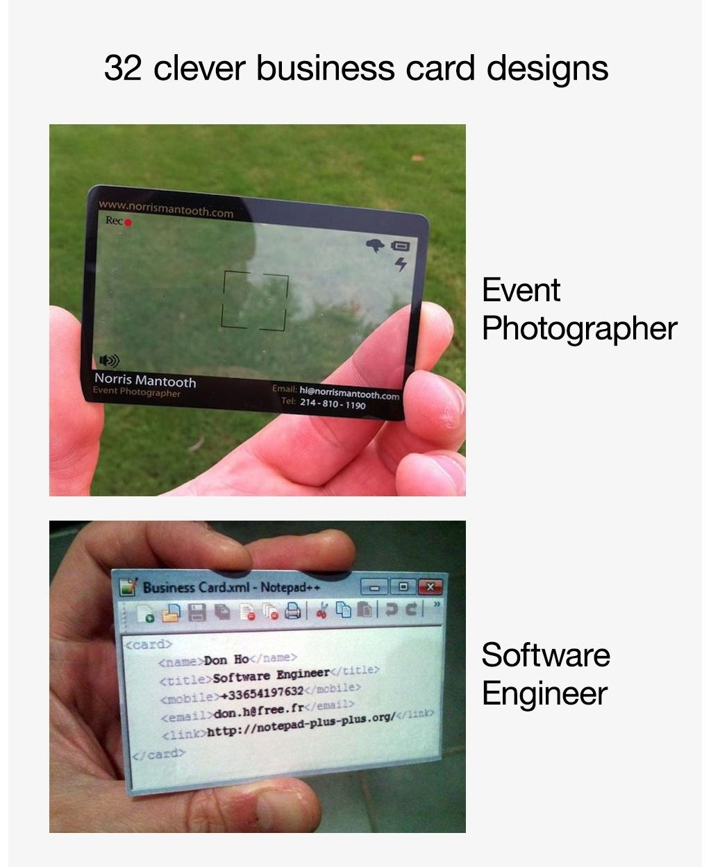 32 clever business card design