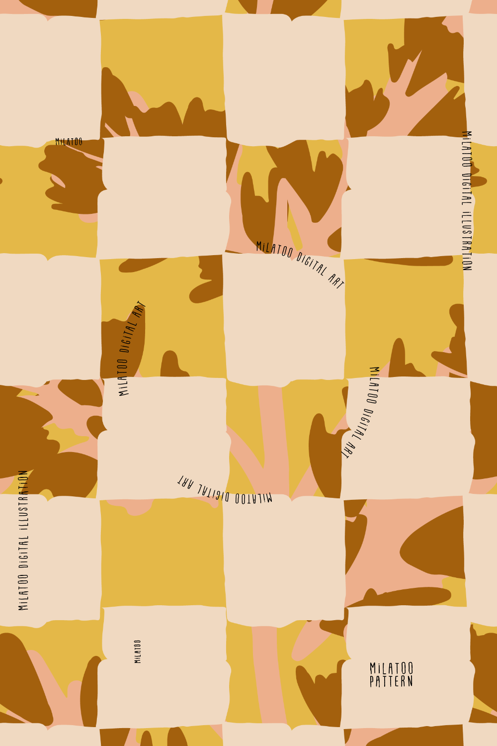 Floral Block Mosaic Seamless Pattern for Modern Patchwork Decor