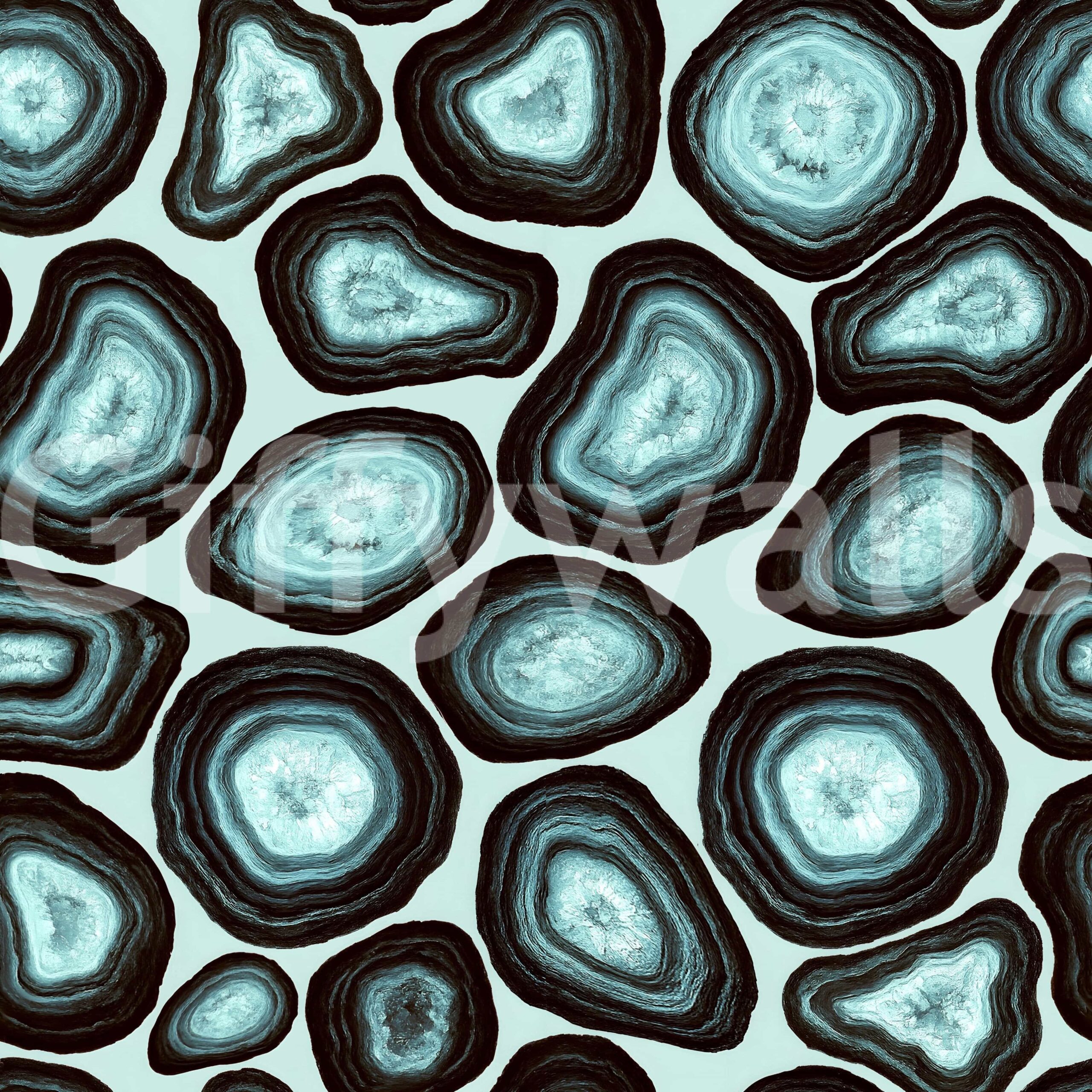 Turquoise Agate Flow Wallpaper⁠ – Peel and Stick / 24 x 72