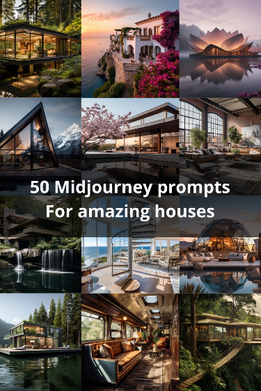 Creative House Design Ideas: 50 Inspiring Midjourney Prompts for Stunning Pins
