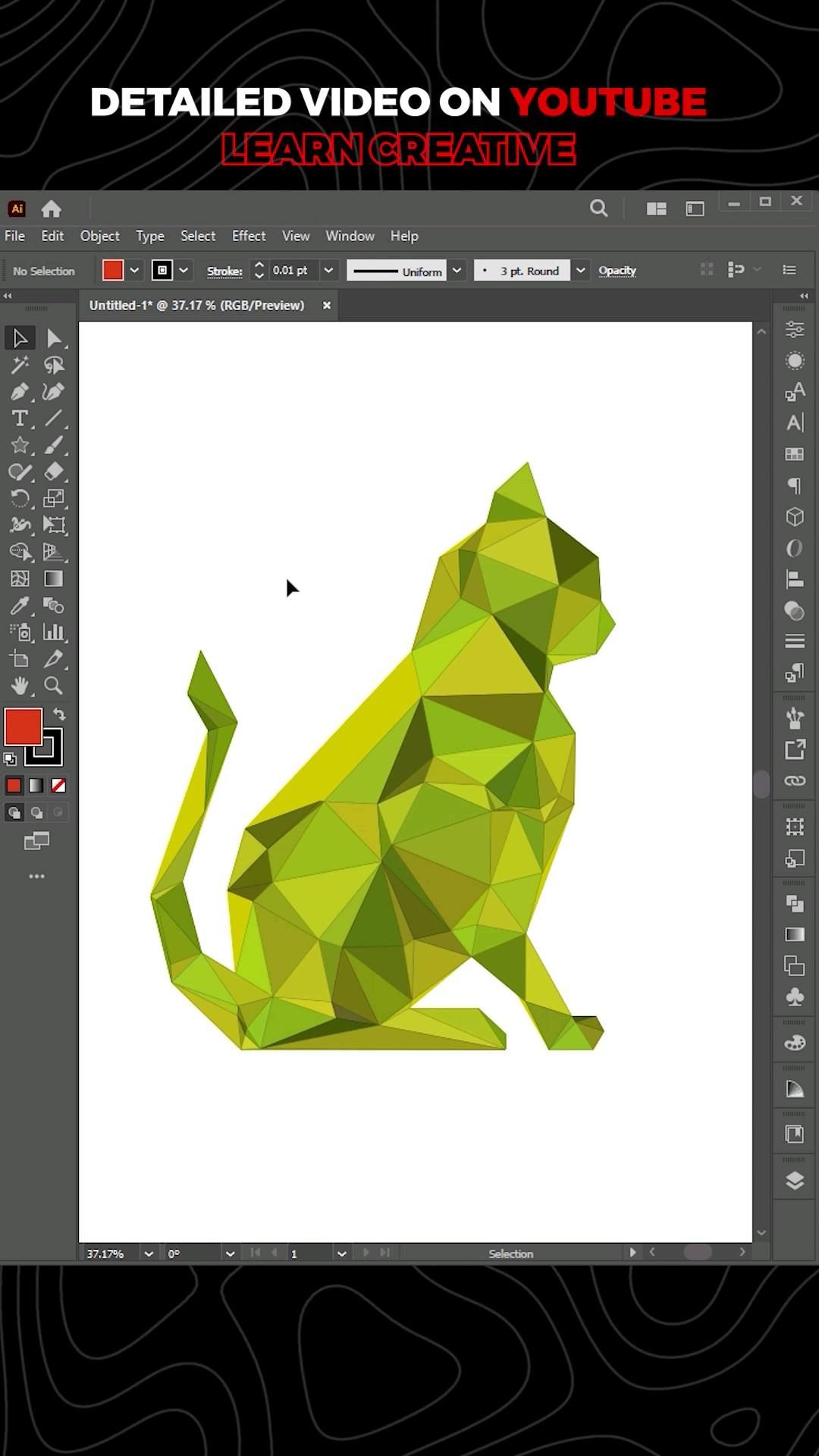 Low poly triangle design in Adobe Illustrator, triangulator script