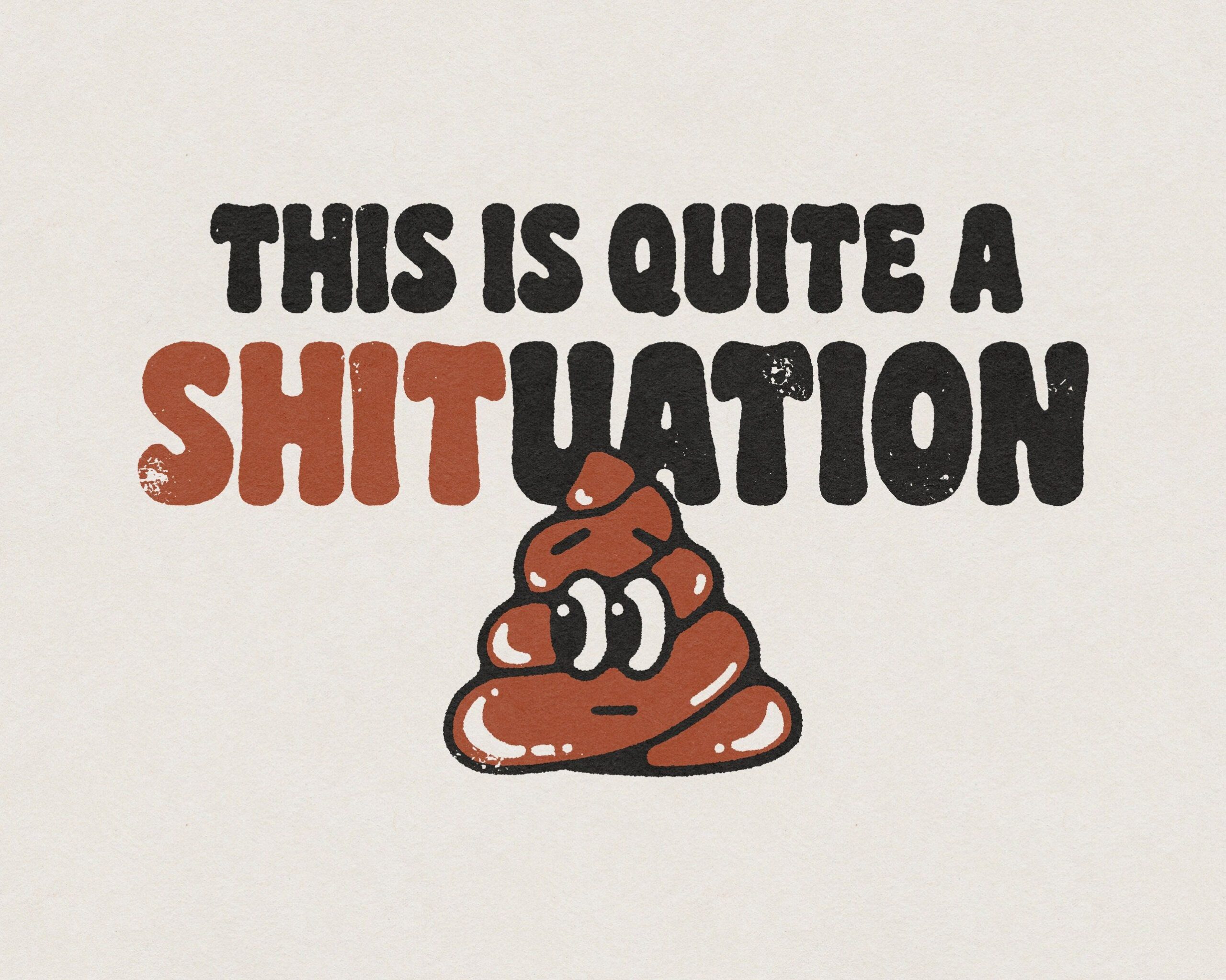 Assez drôle rétro vintage caca Emoji mascotte personnage de dessin animé vulgaire et avant-gardiste PNG transparent téléchargement numérique