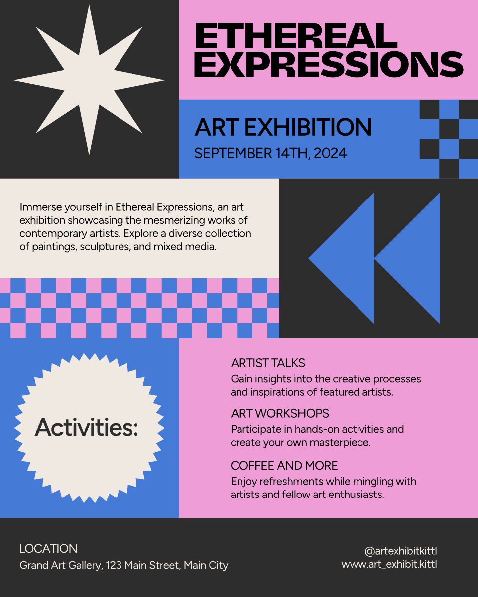 Vintage Geometric Art Event Poster Kittl Design Template