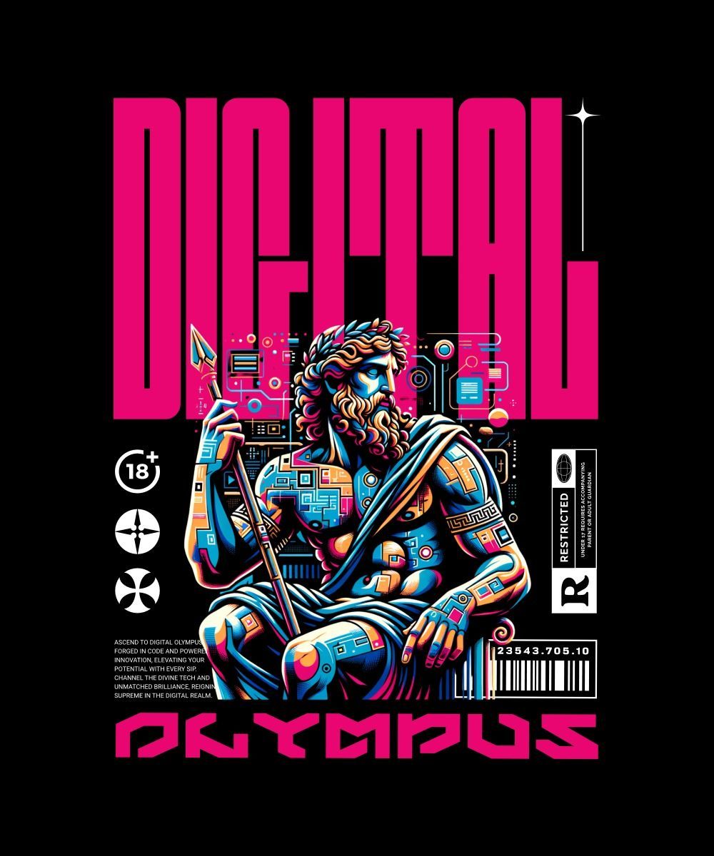 Editable Digital Olympus T-Shirt Design Template