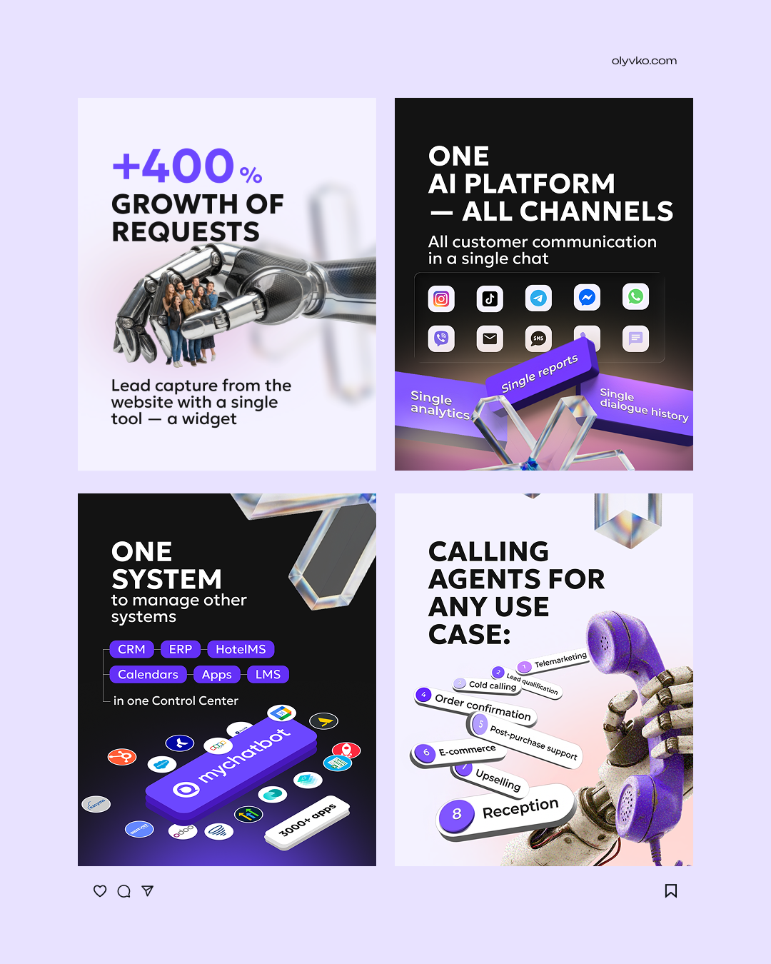 Futuristic 3D AI SaaS Instagram Post