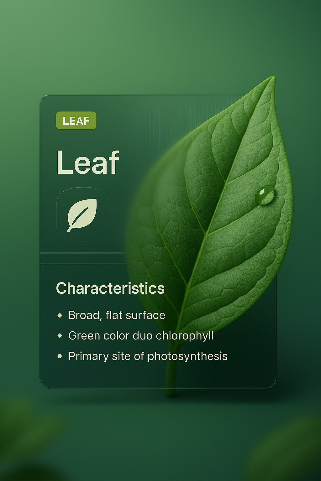 Stylish Leaf Design with Glass Block Effect