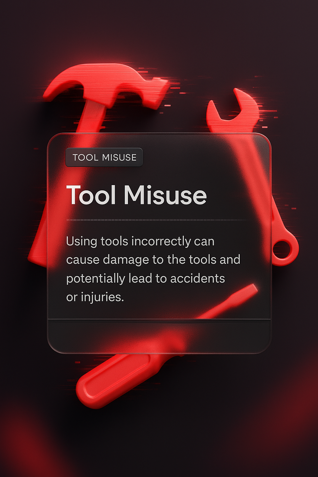 Visual Representation of Tool Misuse with Glitchy Effects