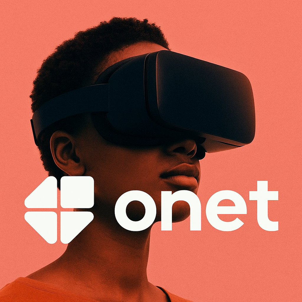Futuristic Portrait of a Person Wearing VR Headset