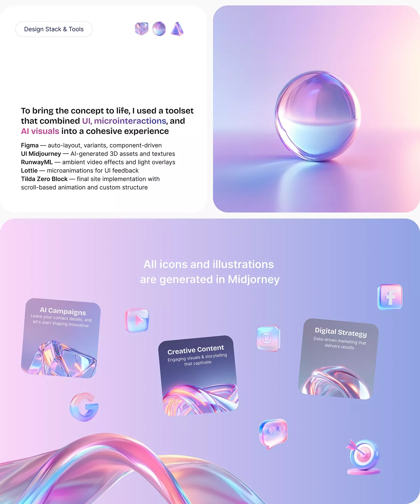 Digital Agency Website Design | UI/UX, Motion, AI – Marina Mikhailiuk