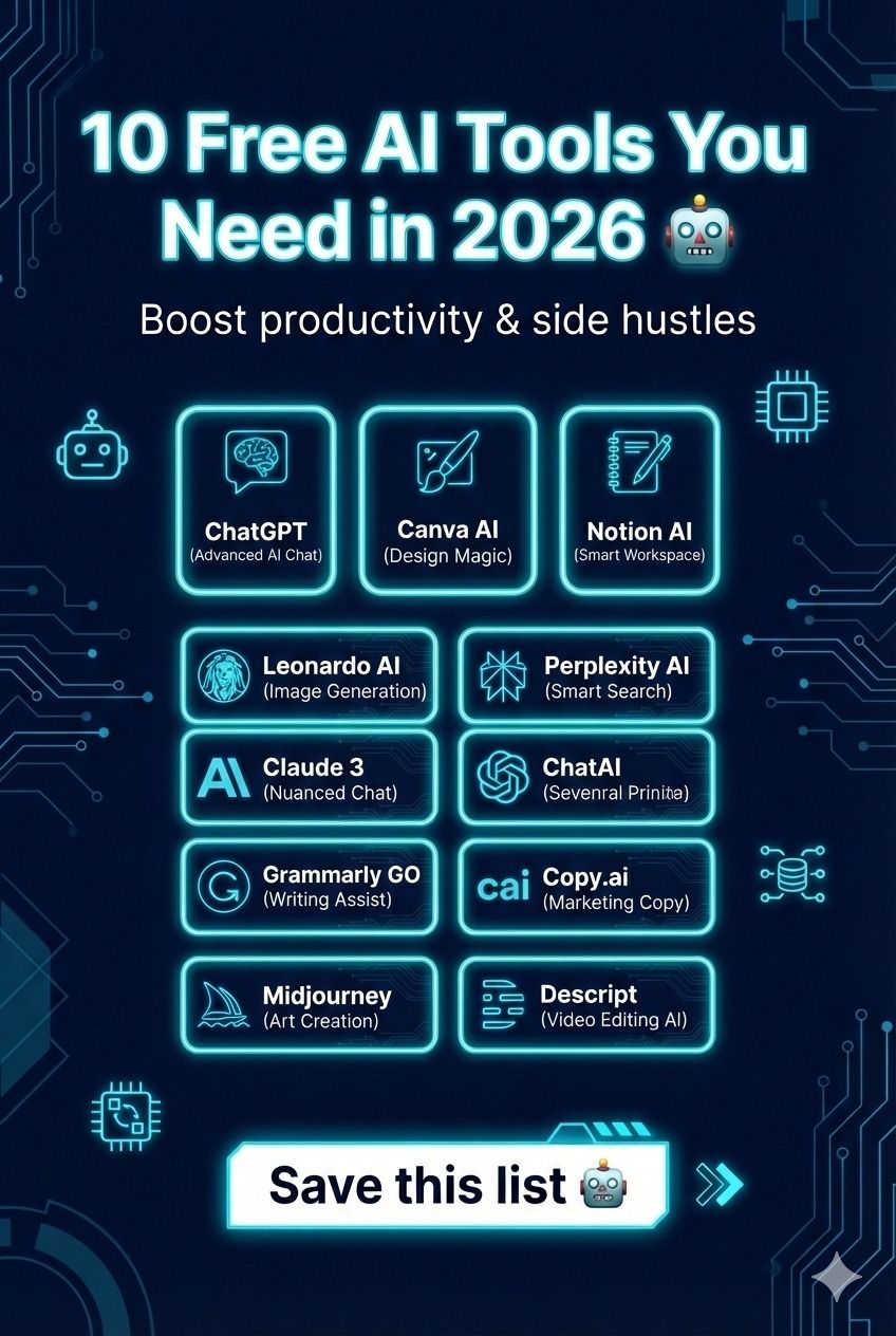 10 Free AI Tools You Need in 2026 🤖✨