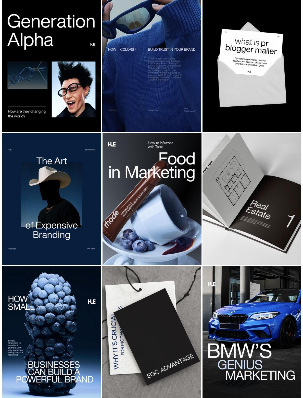 Instagram layout • HUE Digital Marketing Agency