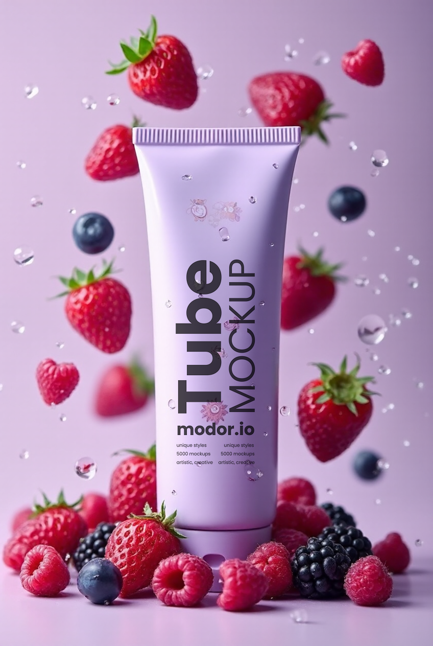 Natural Background Tube Mockup for Cosmetics