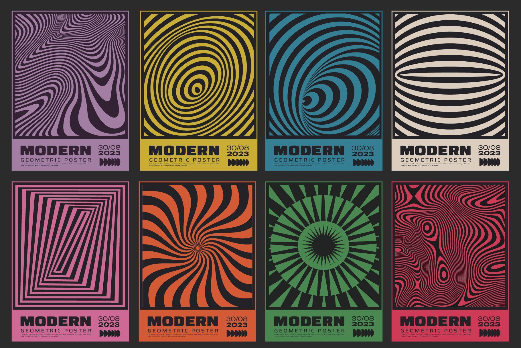 48 SWISS DESIGN VECTOR POSTERS SET
