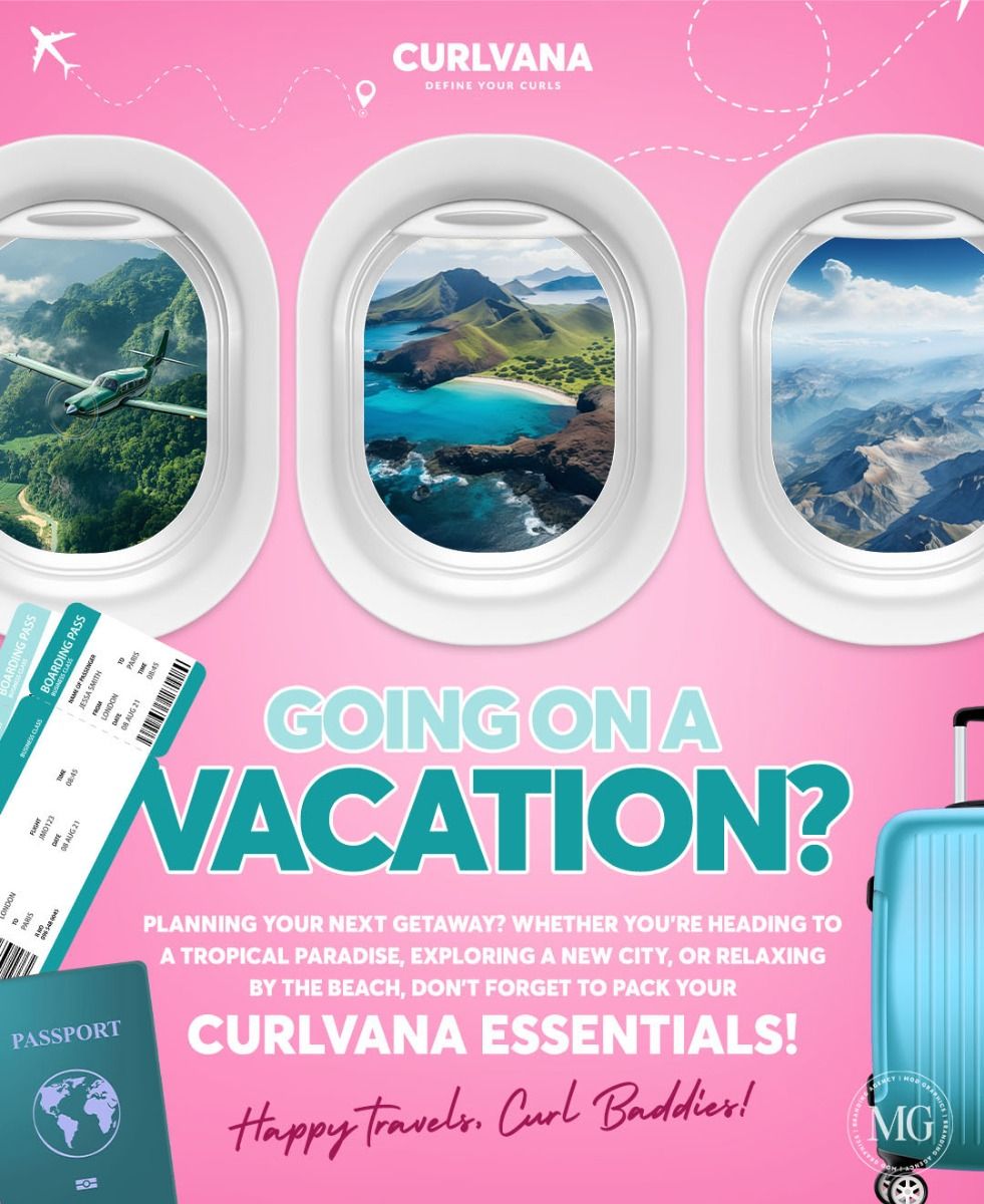 Summer Trip Vacation Flyer, Vacation Travel, Holiday Vacation Travel Flyer, Curly Hair Products